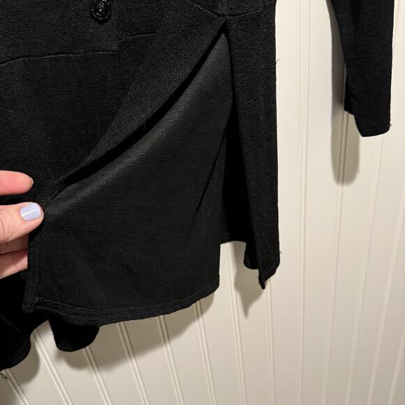 Bread Staley Gretzinger Black Slinky Cardigan Roses Art To Wear Lagenlook XL - Picture 6 of 8